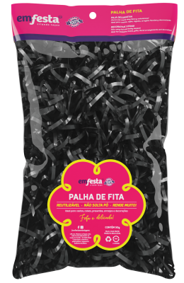 Palha de Fita Preto Brilhante